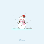 Cover Image of Download 카카오톡 테마 - 심플 겨울 눈사람_소프트블루  APK