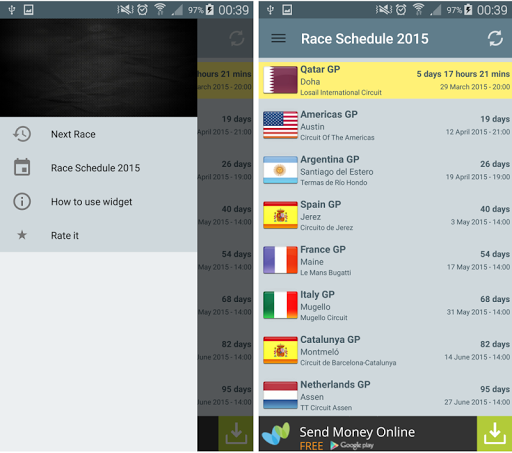 Motoracing Countdown Widget Screen 3