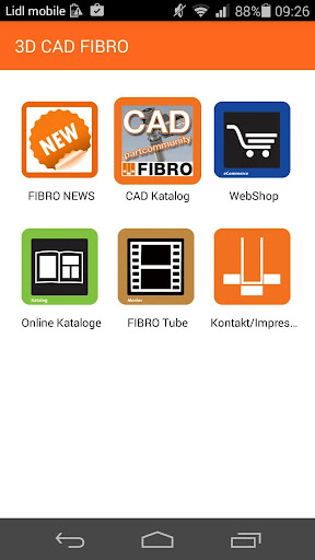Android application 3D CAD FIBRO screenshort