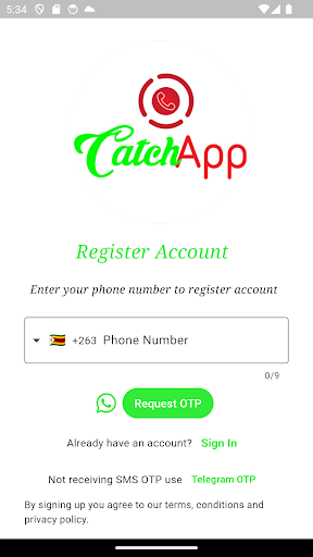Android application CatchApp screenshort