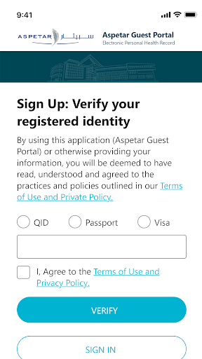 Aspetar Guest Portal Screen 3