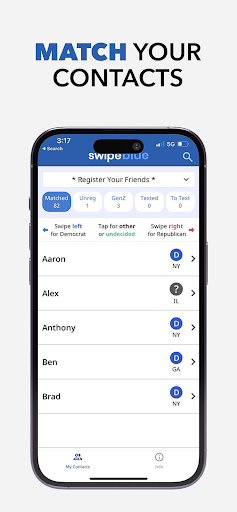 Android application SwipeBlue to Change the World screenshort