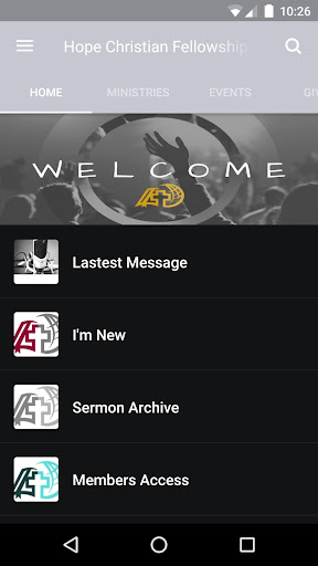 Android application HCF Ministry screenshort