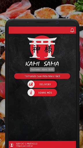 Android application Kami Sama Delivery Japonês screenshort