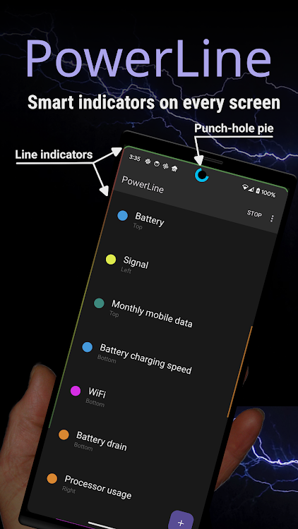 PowerLine: status bar meters - 5.30 - (Android)