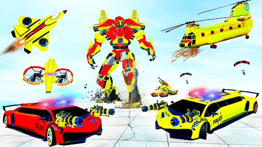 Android application Police Limo Dino Robot Fight screenshort