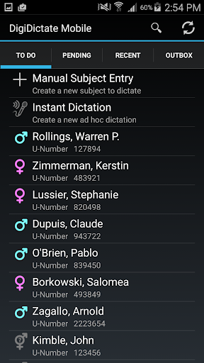 DigiDictate Mobile Screen 3