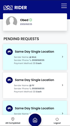 Android application SCS Delivery screenshort