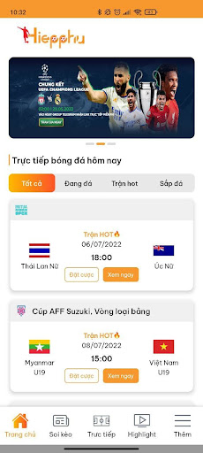 Hiepphu.live Trực Tiếp Bóng Đá Screen 2