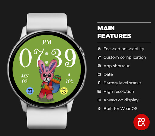 Rabbit Kids Watch Face Screen 2
