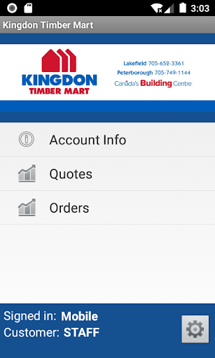 Kingdon Timber Mart Web Track Screen 2