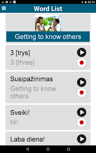 Screenshot of Learn Lithuanian  50 languages