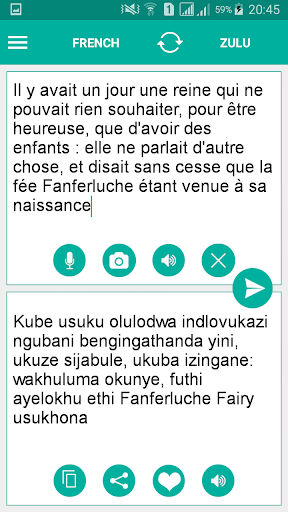 Android application Zulu French Translator screenshort