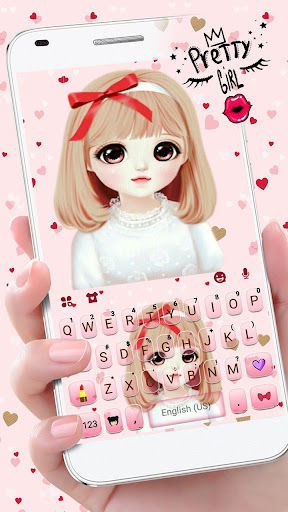 Android application Pretty Bowknot Girl Keyboard T screenshort