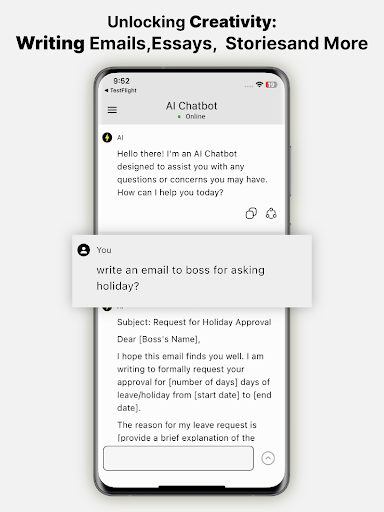 Screenshot of ChatBot - AI Writer Assistant