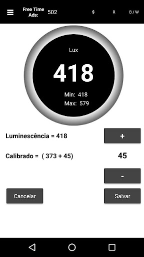 Android application Luxímetro - Medir de Luz - Lux screenshort