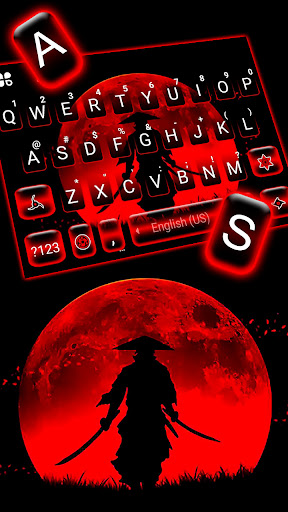 Red Moon Samurai Keyboard Back Screen 2