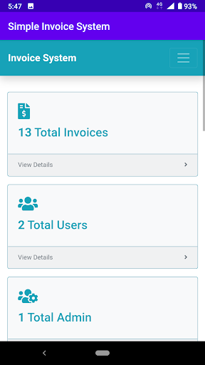 Invoice create Screen 3