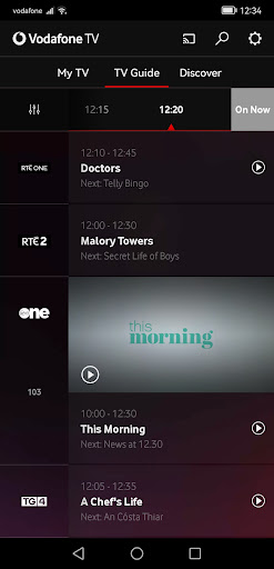 Vodafone TV App (IE) Screen 2