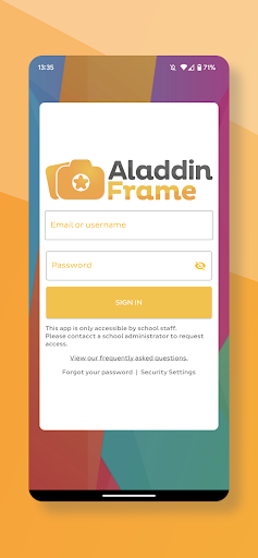 Android application Aladdin Schools Frame screenshort