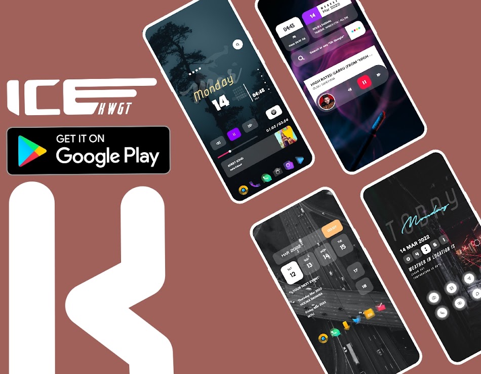 #2. iCE KWGT (Android) โดย: Droid Decor