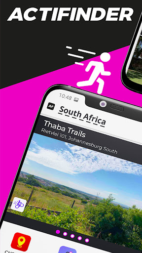 Android application ActiFinder: Ride, Hike, run screenshort