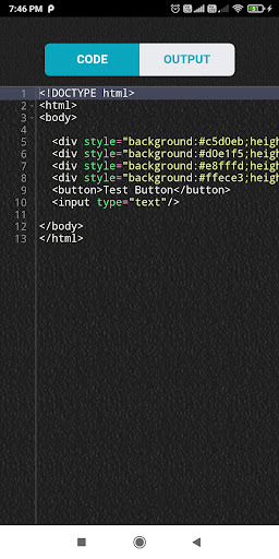 Android application Easy touch html editor screenshort