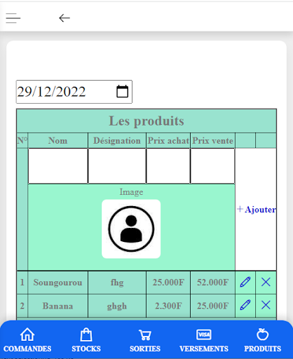 Gestion de stock KAYENDE Screen 3