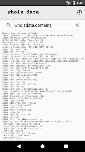 Whois Data - Domain Whois Look Screen 2