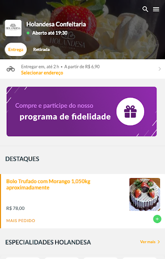 Android application Holandesa Confeitaria screenshort