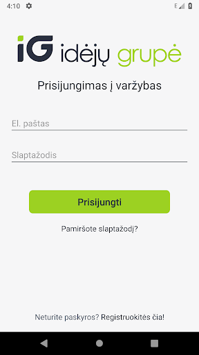 Android application Idėjų grupė screenshort