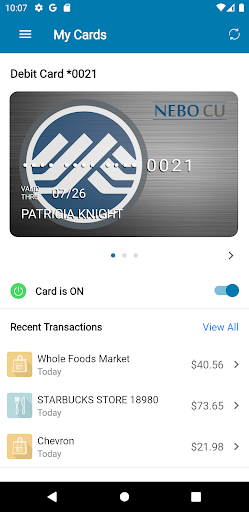 Nebo CU Wallet Screen 2