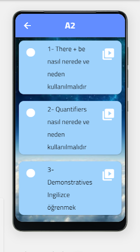 Android application İngilizce screenshort