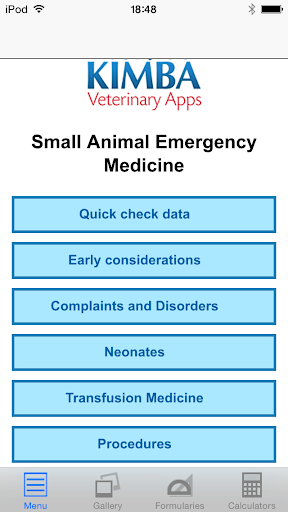 Android application Veterinary Emergency Medicine screenshort