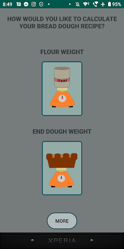 Android application Bread Dough Calculator screenshort