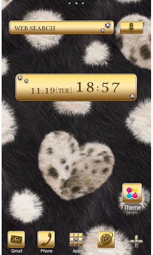 Android application Chic Theme FUR HEART -BLACK- screenshort