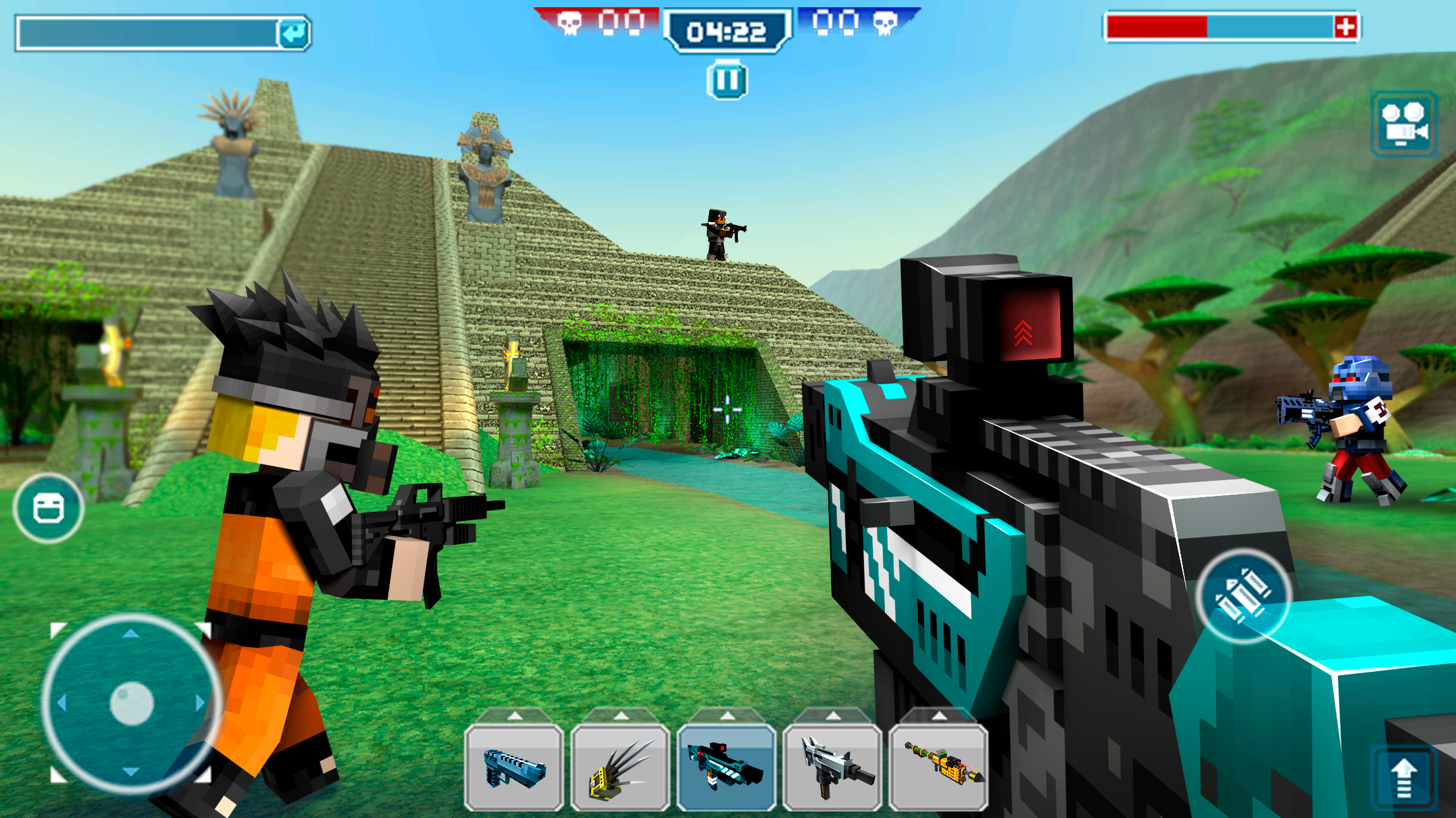 Android application Blocky Cars tank games, online screenshort