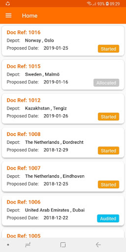 Android application CIR Acceptance screenshort