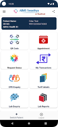 Android application AIIMS Jodhpur Swasthya screenshort