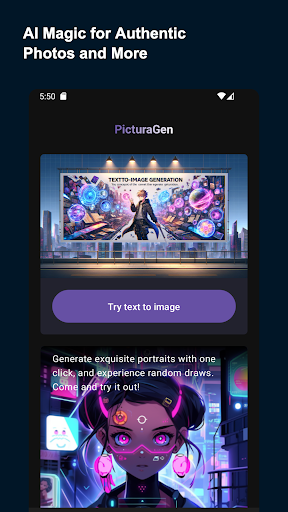 Android application PicturaGen - AI Art & Photos screenshort