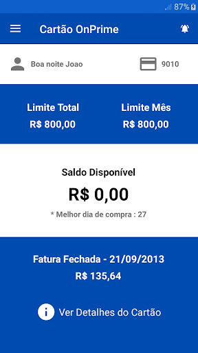 Cartão OnPrime Screen 3