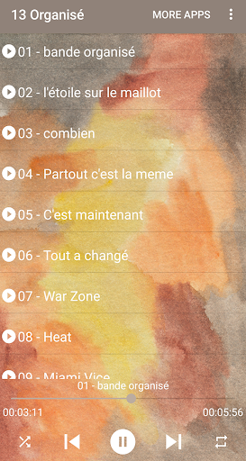 Music 13 Organisé & Lyrics Screen 2