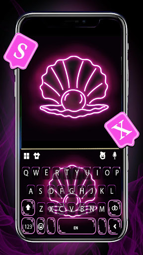 Android application Neon Pearl Keyboard Theme screenshort