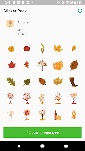 Android application Autumn Stickers for WhatsApp screenshort