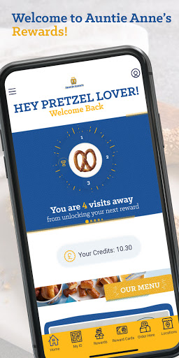 Android application Auntie Anne's Rewards UK screenshort