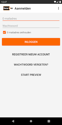 Android application SecureOne Alarm screenshort