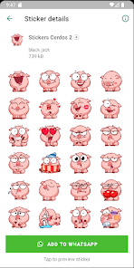 Captura 11 Stickers de Cerdos android