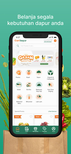 Android application Cari Sayur screenshort