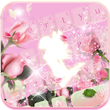 Pink rose love Keyboard theme icon