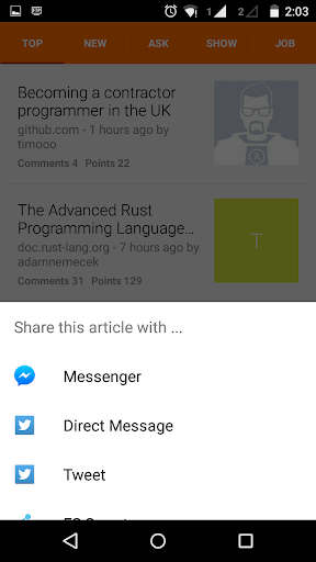 Dimple for Hacker News Screen 2